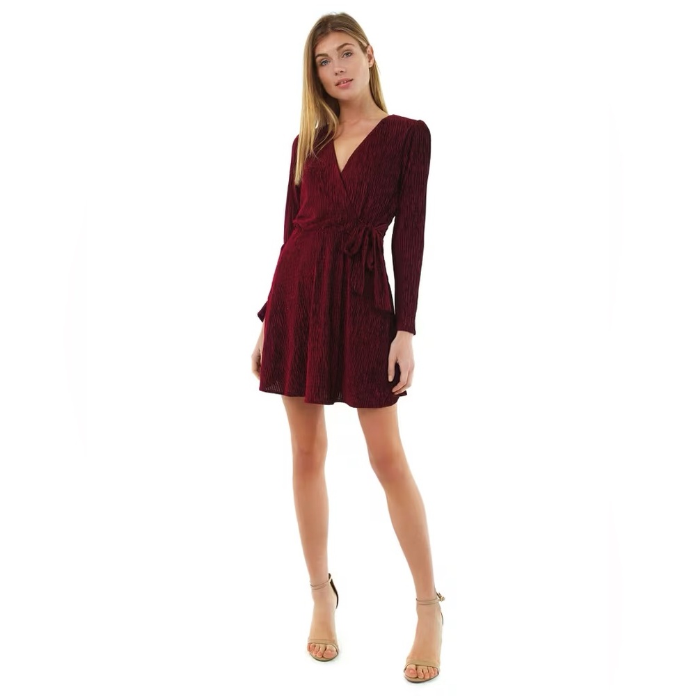 Revolve GREYLIN PATRICIA CRINKLED VELVET TIE DRESS Size L